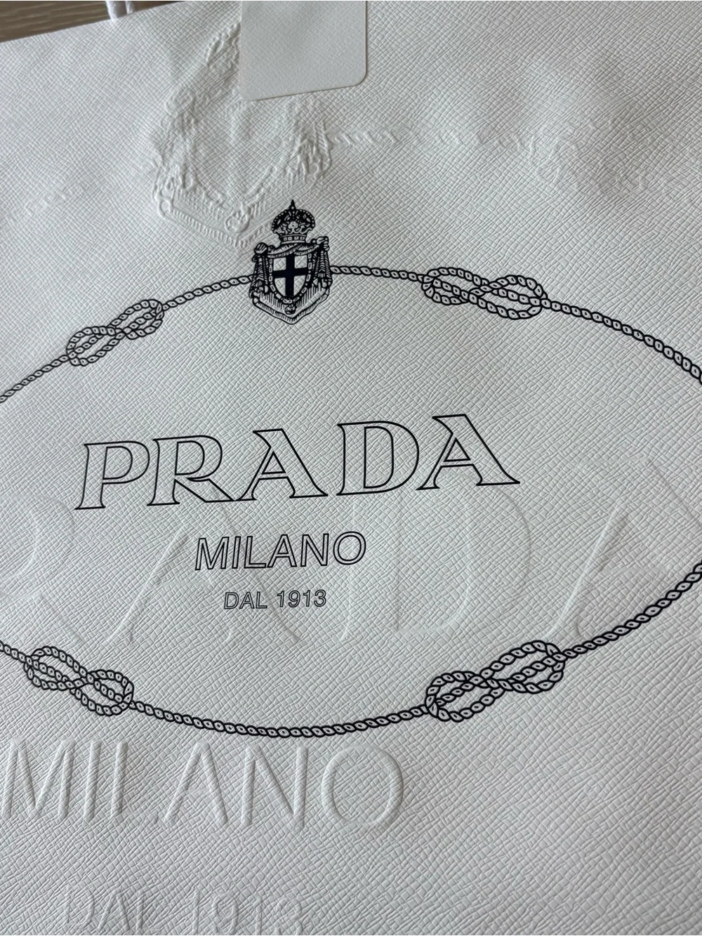 Prada White Medium Luxury Shopping Tote Bag